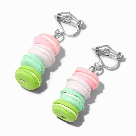 Macaron Earrings - Pink Ombré - Mini French Macarons Just  Silver 1\
